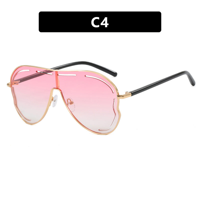 Conjoined large frame toad shaped sunglasses, new spicy girl sunglasses