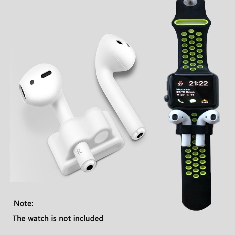 Portable Anti Lost Silicone Holder For AirPods Sports Wireless Earphone Fixed Case For Apple Air Pods Watch Band Holder