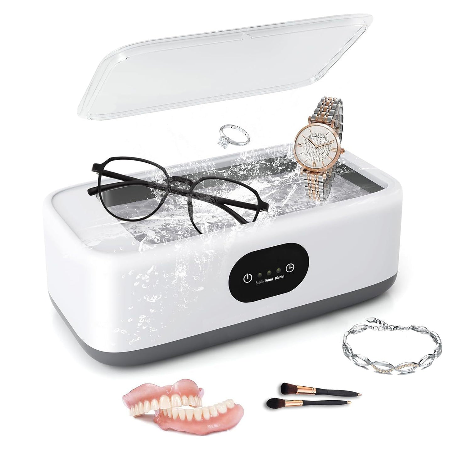 Ultrasonic cleaning machine for contact lenses, jewelry, dentures, and small household ultrasonic glasses cleaning machine