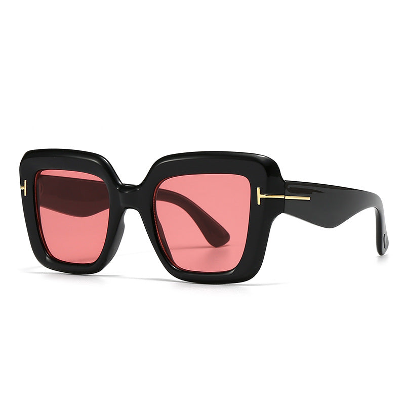 Popular Modern Retro Large Frame Sunglasses, Trendy Street Photography Sunglasses, Mirrors